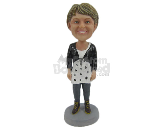 Custom Bobblehead Gorgeous Smiling Woman In Stylish Dress With High Ankle Shoes - Leisure & Casual Casual Females Personalized Bobblehead & Cake Topper Custom Bobblehead Gorgeous Smiling Woman In Stylish Dress With High Ankle Shoes - Leisure & Casual Casual Females Personalized Bobblehead & Cake Topper
